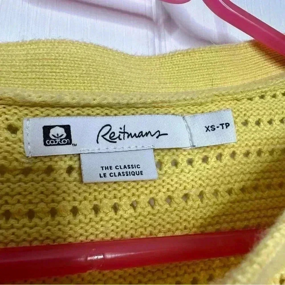 Reitman’s Knitted  Sweater Boat Neck 3/4 Length Sleeves Yellow Size Extra Small - Picture 2 of 16